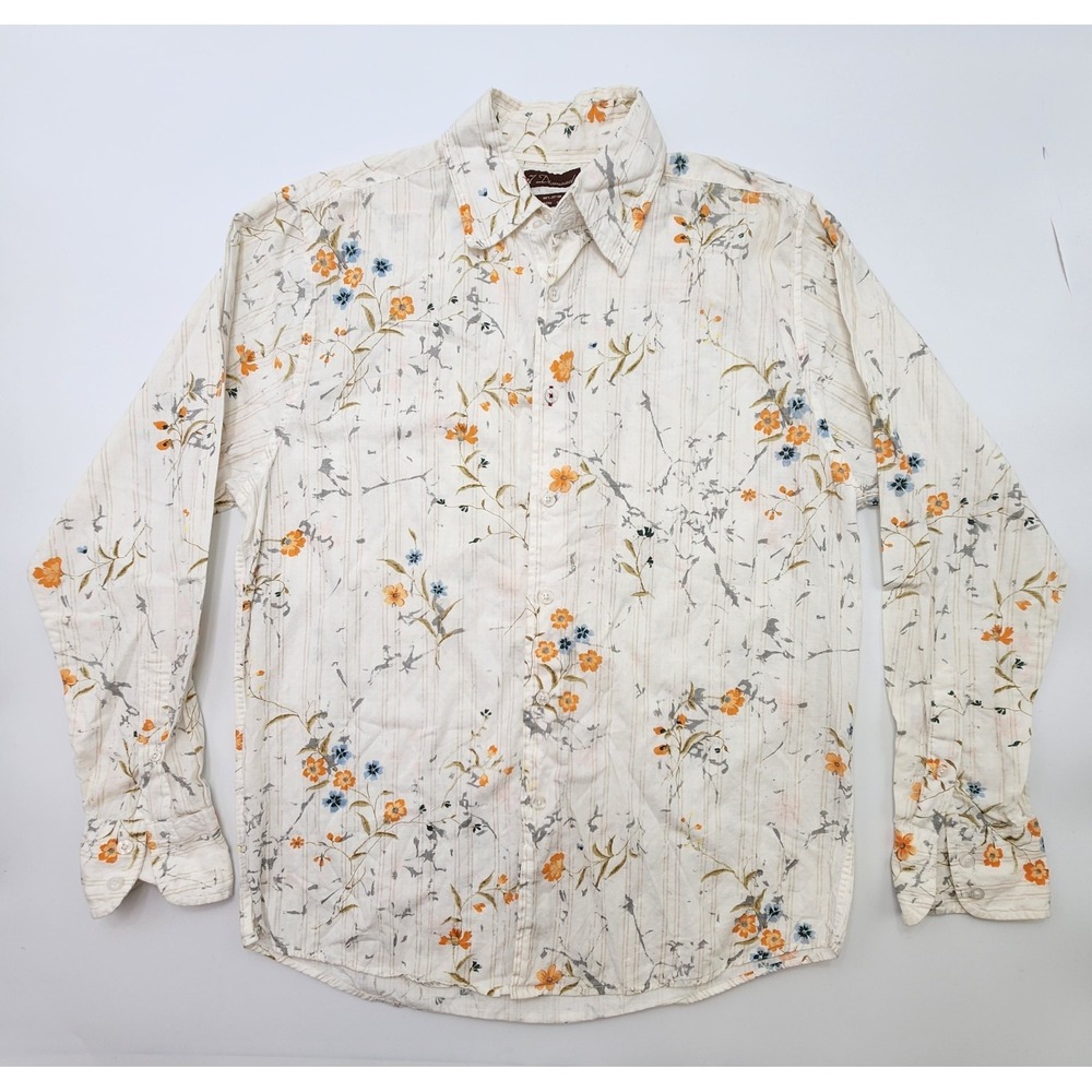 womens 7 diamonds fall blouse retro vtg style floral long sleeved